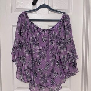Lane Bryant Lavender Floral Blouse